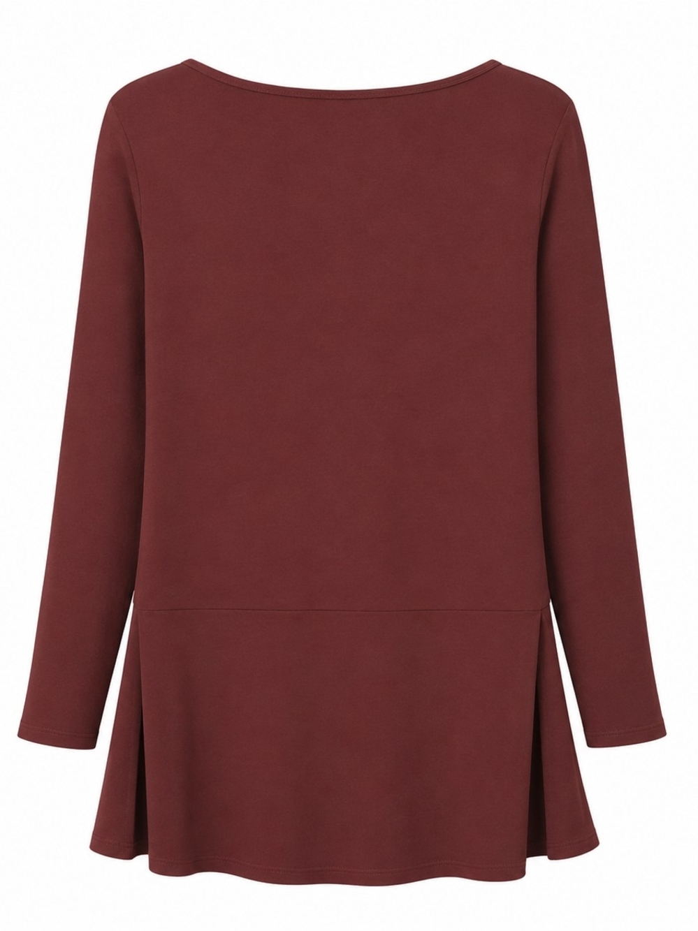 Joan Vass Long Sleeve Tunic in Burgundy - Picture 4 of 6